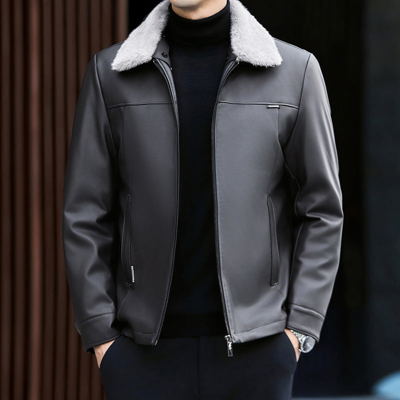 EMPIRE Leather Down Jacket For Men