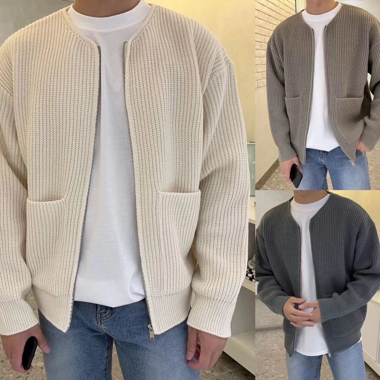 EMPIRE Men Zip Up Knitted Cardigan For All Seasons