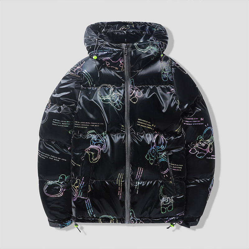 EMPIRE Unisex Winter Glossy Hooded Cotton Coat