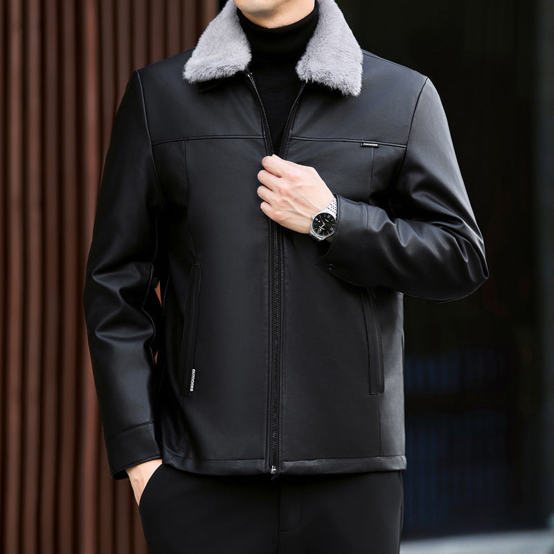 EMPIRE Leather Down Jacket For Men