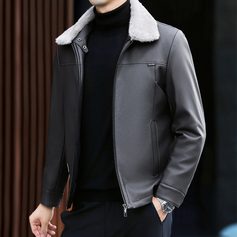 EMPIRE Leather Down Jacket For Men