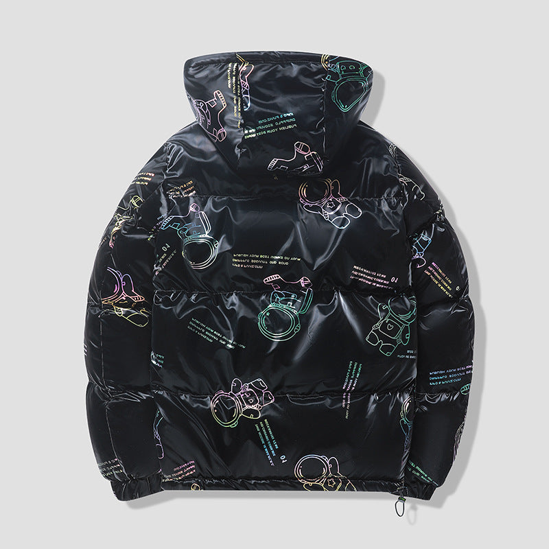 EMPIRE Unisex Winter Glossy Hooded Cotton Coat
