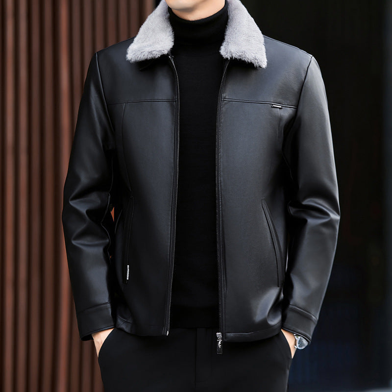EMPIRE Leather Down Jacket For Men