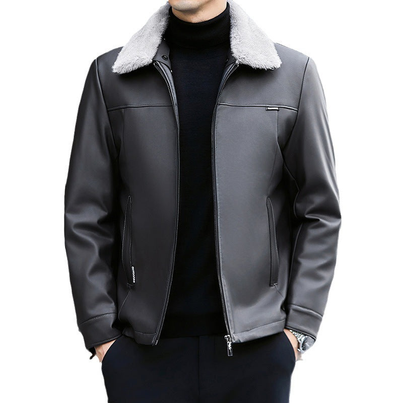 EMPIRE Leather Down Jacket For Men