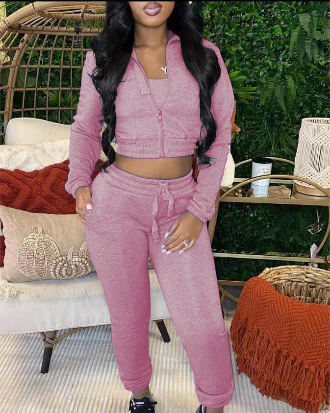 EMPIRE Cropped Top And Drawstring Pants