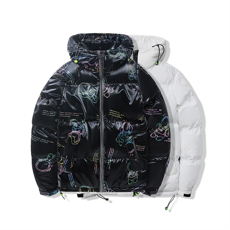 EMPIRE Unisex Winter Glossy Hooded Cotton Coat
