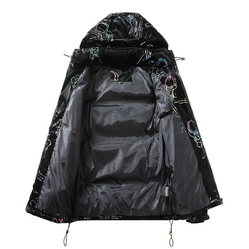 EMPIRE Unisex Winter Glossy Hooded Cotton Coat