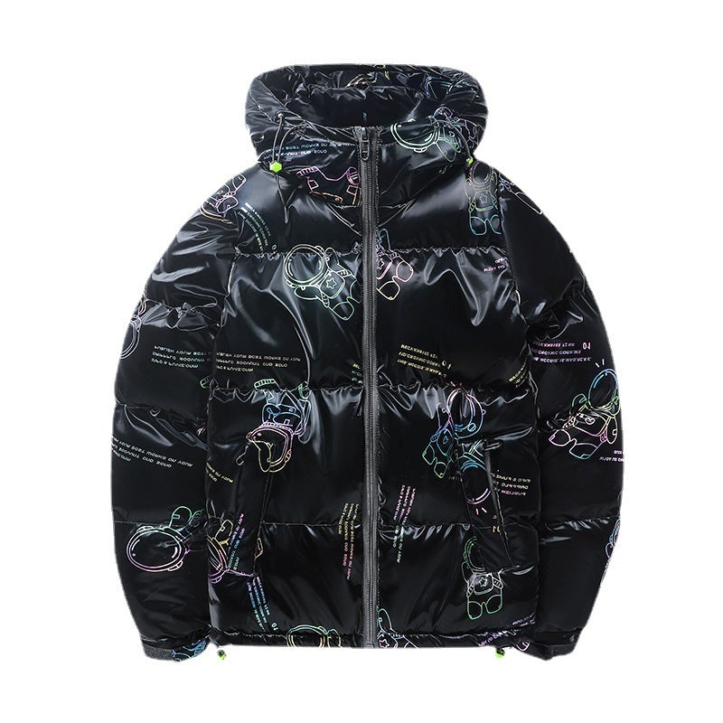 EMPIRE Unisex Winter Glossy Hooded Cotton Coat