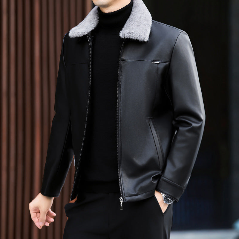 EMPIRE Leather Down Jacket For Men