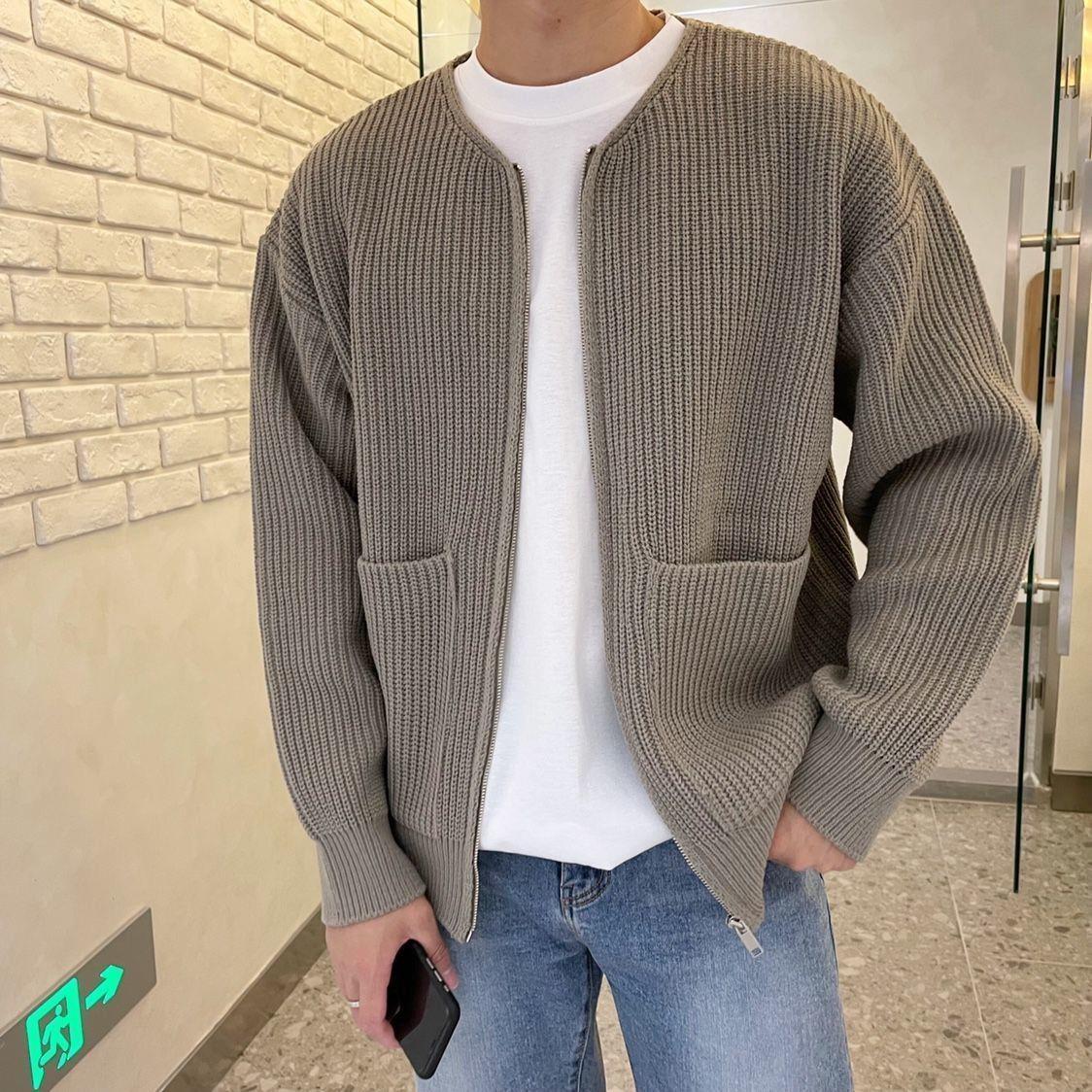 EMPIRE Men Zip Up Knitted Cardigan For All Seasons
