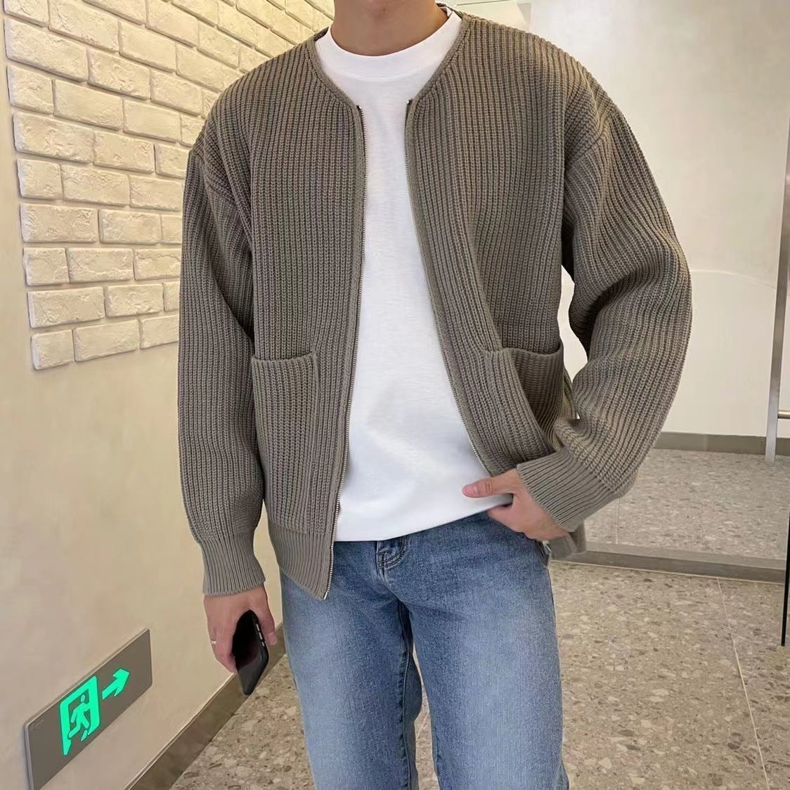 EMPIRE Men Zip Up Knitted Cardigan For All Seasons