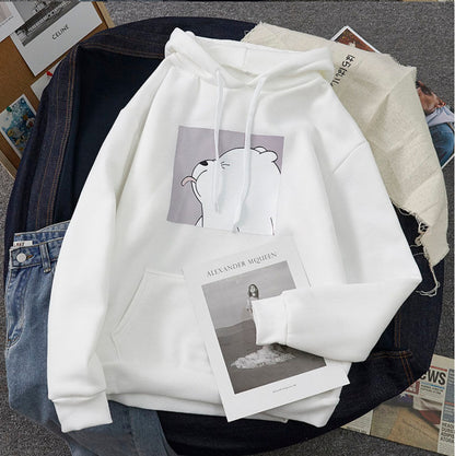 EMPIRE Hooded sweater women's autumn winter new loose large size