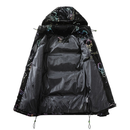 EMPIRE Unisex Winter Glossy Hooded Cotton Coat